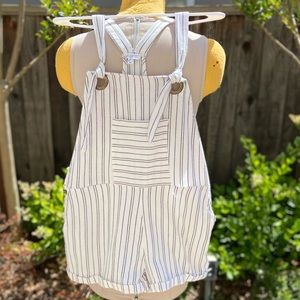 Patrons of Peace White and Black Striped Romper